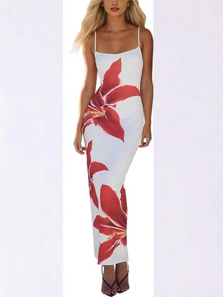 Fashion Sexy Strapless Print Tube Maxi Dress Women Off Shoulder Backless Stretch Long Sundress 2025 Summer New Beach Y2K ClothesXJ250514