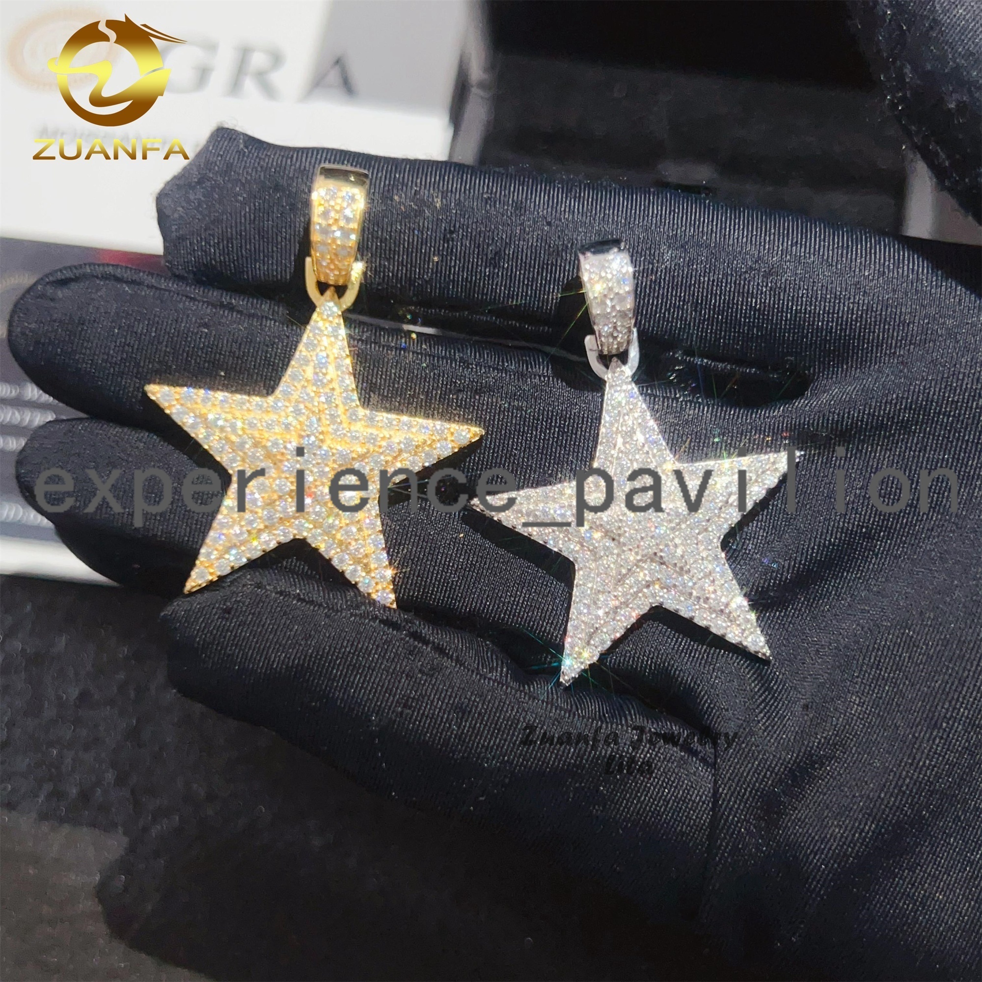 Wholesale Price High Quality Hip Hop Moissanite Diamond 925 Sterling Silver Iced Out Star Pendant