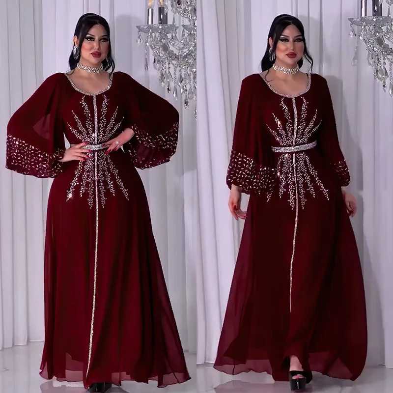 Luxury Dubai Diamond Muslim Modest Dress for Women Elegant Arabic Femme Abaya 2025 Islam Turkey Clothing Djellaba Morocco Kaftan X250514