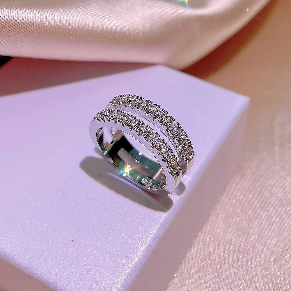 Elegant Female 925 Sterling Silver Big Water Drop Zircon Stone Ring Finger Rings for Women Promise Valentines Day GiftsXJ250514