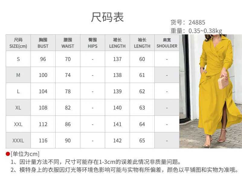 Womens Dresses 2023 Spring Fashion Ruched Slit Asymmetric Casual Notched Collar Plain Long Sleeve Semi-Sheer Maxi Daily DressXJ250514