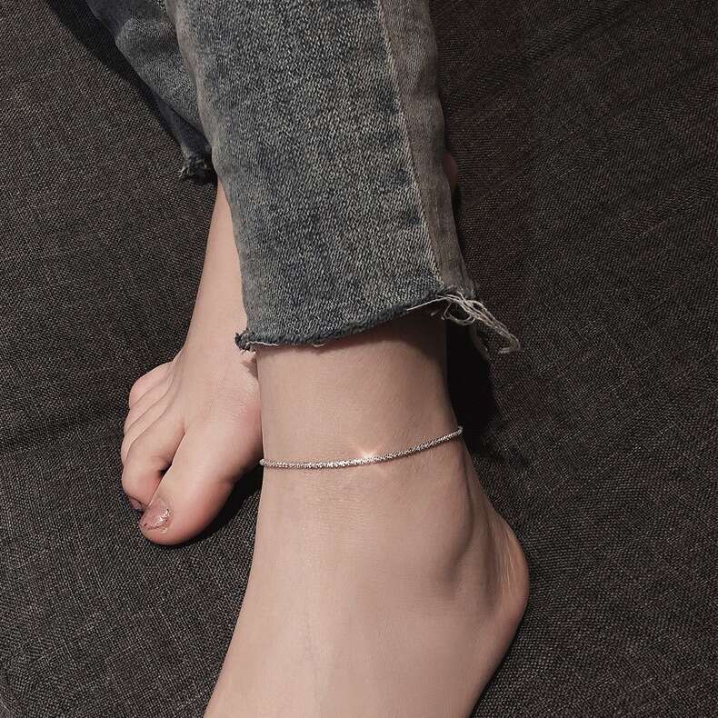 Sier Sky Star Pulling with Simple and Personalized Design Sense, Minority Design, Korean Women's Versatile Feet Chain
