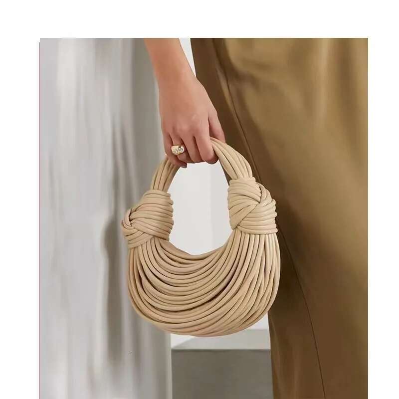 Handbags For Women 2023 New In Gold Designer Brand Handwoven Noodle Bags Rope Knotted Pulled Hobo Sier Evening Clutch