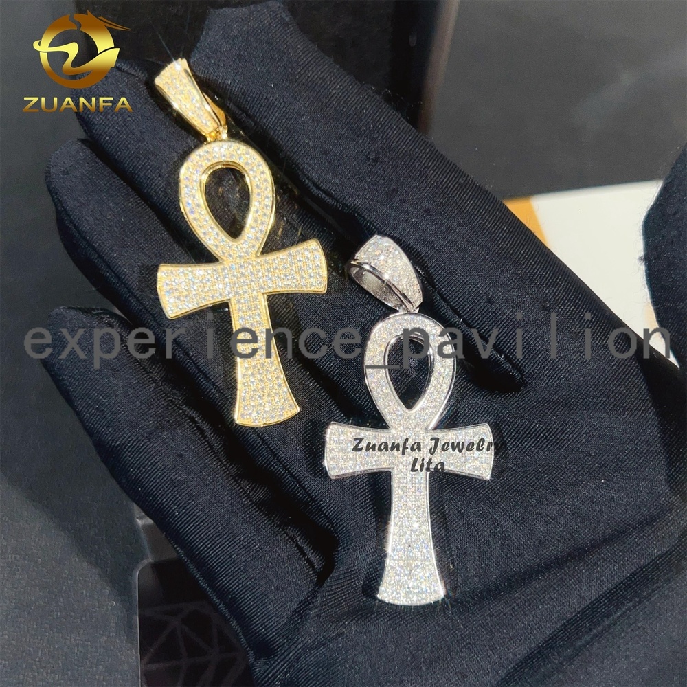 Hot Sale High Quality Low Price Hip Hop Mens Iced Out Diamond Silver 925 Cross Allah Moissanite Pendant