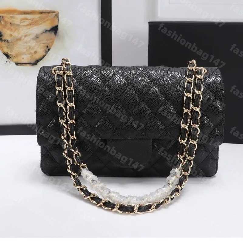 Shoulder Bag Luxury designer bag Designer women bags Top Tier Quality Fashion Tote bags Gold chain bag Glossy Leather Bags Leather Caviar Lambskin Classic Purse 2025