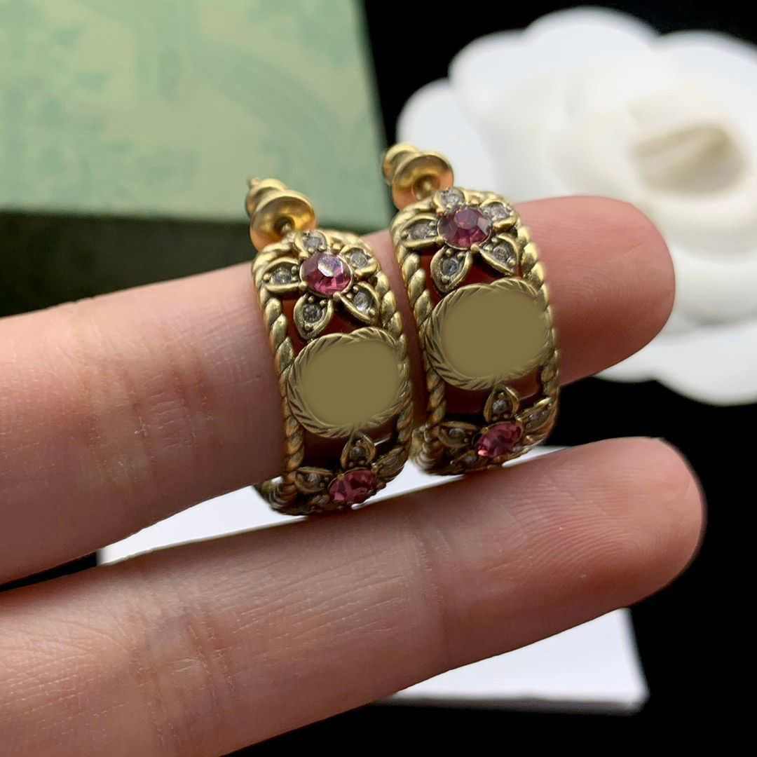 Designer Earrings Red Diamond earrings Jewelry Engagement Gift