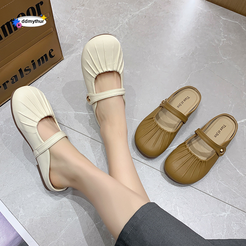 Leisure beach vacation wearing sandals women, not tiring feet, versatile daily baotou slippers for women ddmythur