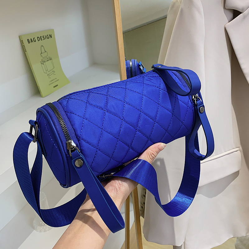 Free Delivery Designer Bag Lingge Embossed Elegance Simple And Fresh Fashionable Single Shoulder Crossbody Bag Spring/summer 2025 Cylindrical Bag Luxu