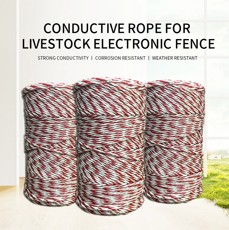 Electric Fence Polywire 1640 Feet/500 Meters 6 Stainless Steel Strands Portable Electric-Fence Rope for Reliable Conductivity and Rust Resistance