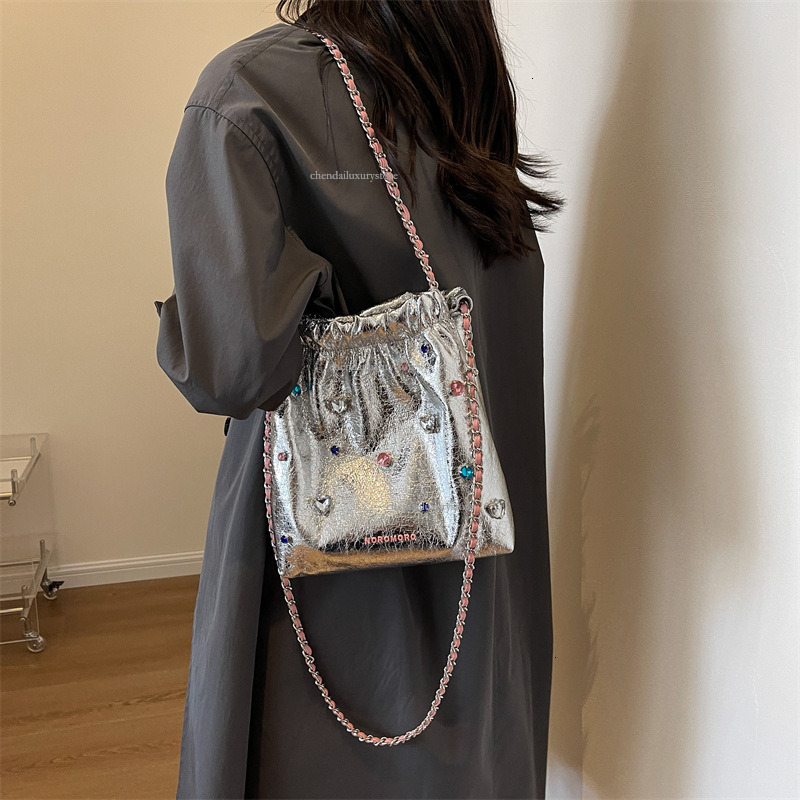2025 Free Shipping Designer Women's Bag Large Capacity New Texture Burst Pattern Colored Diamond Crossbody Bag Fashion Handbag Large Shopping Bag