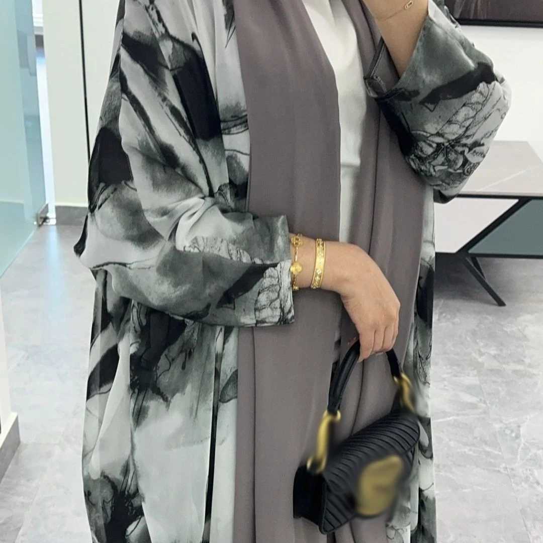 Muslim Women Print Kimono Open Abayas Dubai Turkey Kaftan Islam Jalabiya Ka Eid Djellaba Ramadan Caftan Marocain Femme Robe X250514