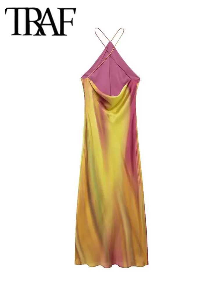 Womens Summer Dress Beach Long Dresses for Women 2024 New Fashion Print Backless Sexy Midi Dress Elegant Party DressesXJ250514
