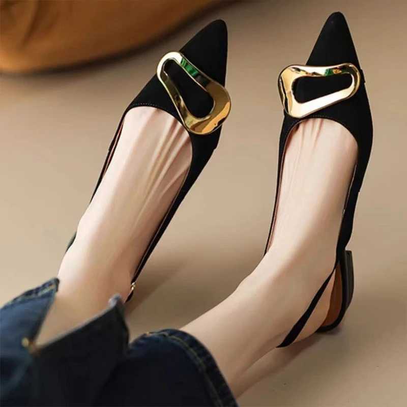 Suede Women Shoes Pointed Toe Fashion Sandals New Slingback Designer Dress Slippers Casual Slides Chaussure Femme W250514