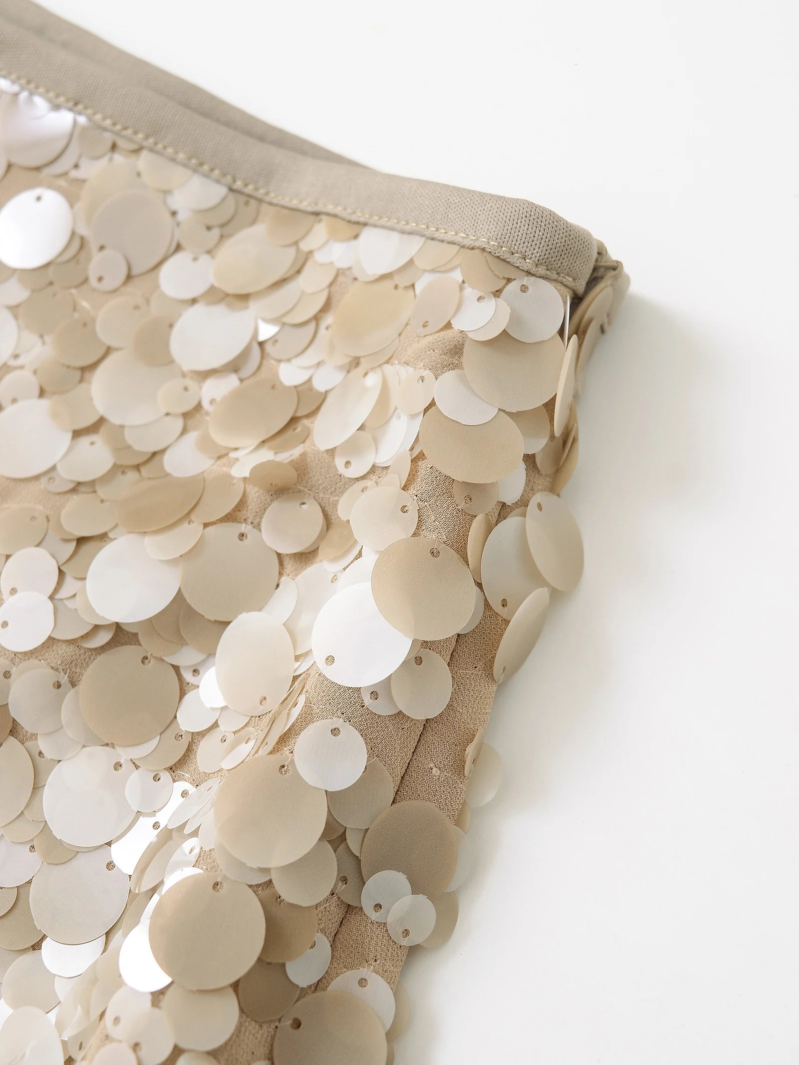 SpringSummer Womens French n Short Style Bead embellished Sequin Fashion Punk Mini Skirt 250514
