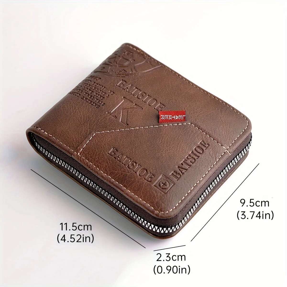 Men's Wallet Made of PU Wax Oil Skin for Men Short Male Card Holder Wallets Zipper Around Money Coin Purse