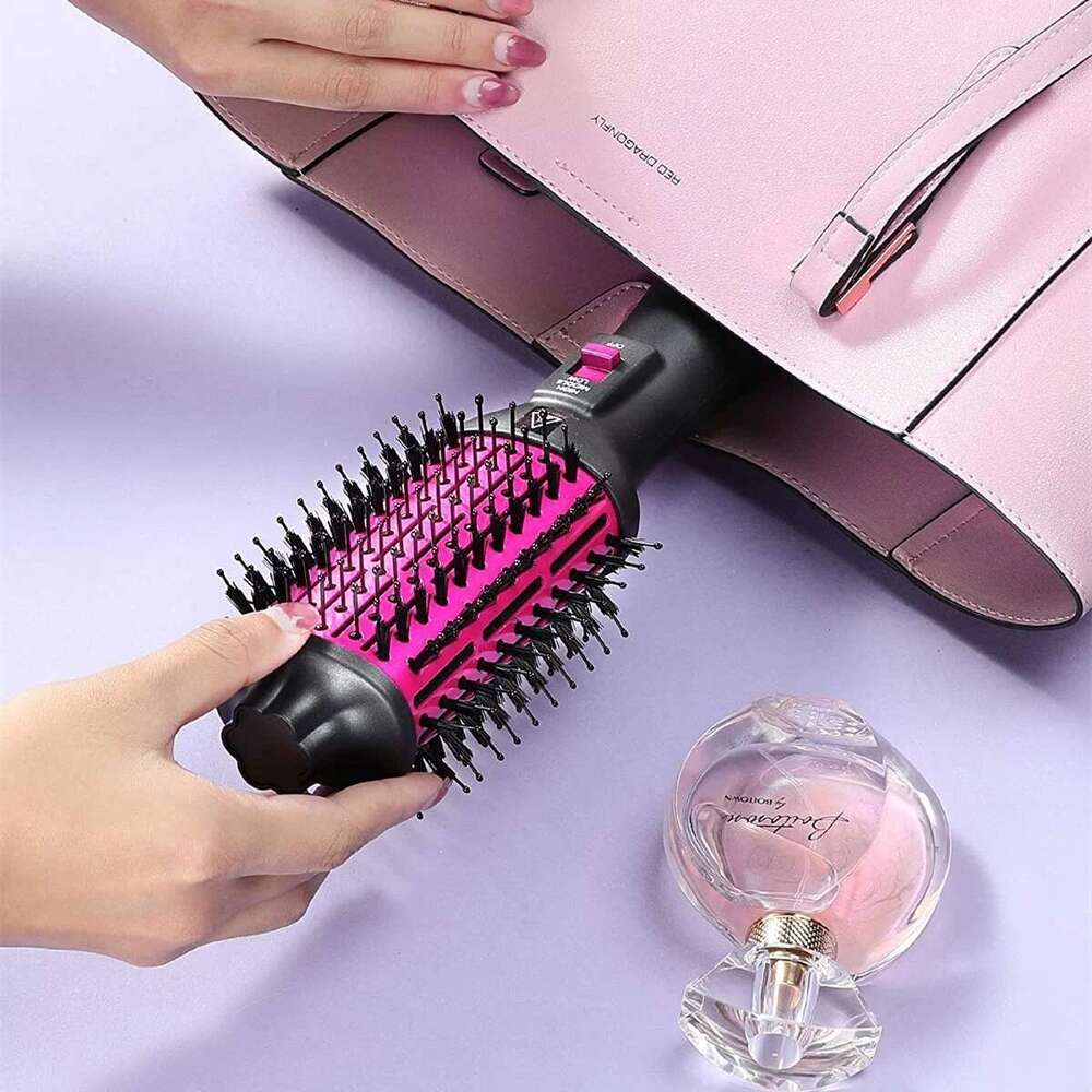 4 in 1 Hot Air Comb Reduces Frizz Static Electricity Hair Blow Dryer Brush Create Voluminous Curls