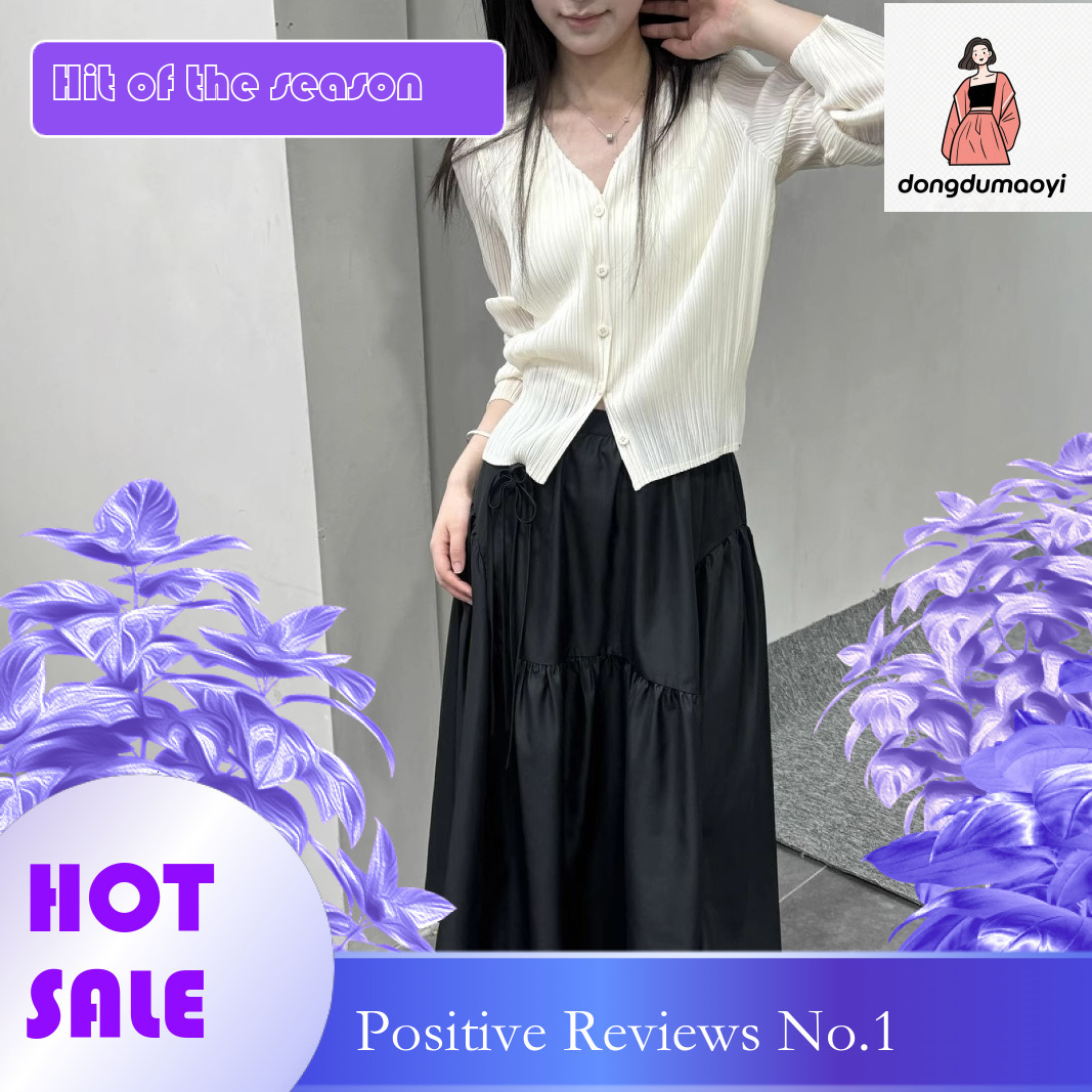 dongdumaoyi Miyake style pleated top long sleeved 2025 spring/summer temperament v collar cardigan versatile short jacket slimming shirt for women