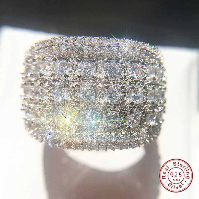 Fashion Big 925 Sterling Silver AAA CZ Zircon Stone Rings for Women Wedding Engagement Jewelry RingsXJ250514