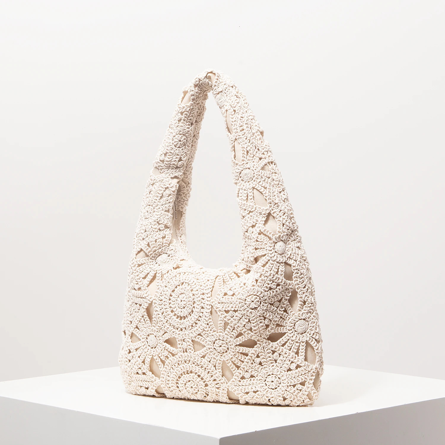 Pattern Hollow Woven Shoulder BagBohemia Straw Beach Bag Crochel SetPremium Style Travel Must HavesVacation Outfits Women 250514