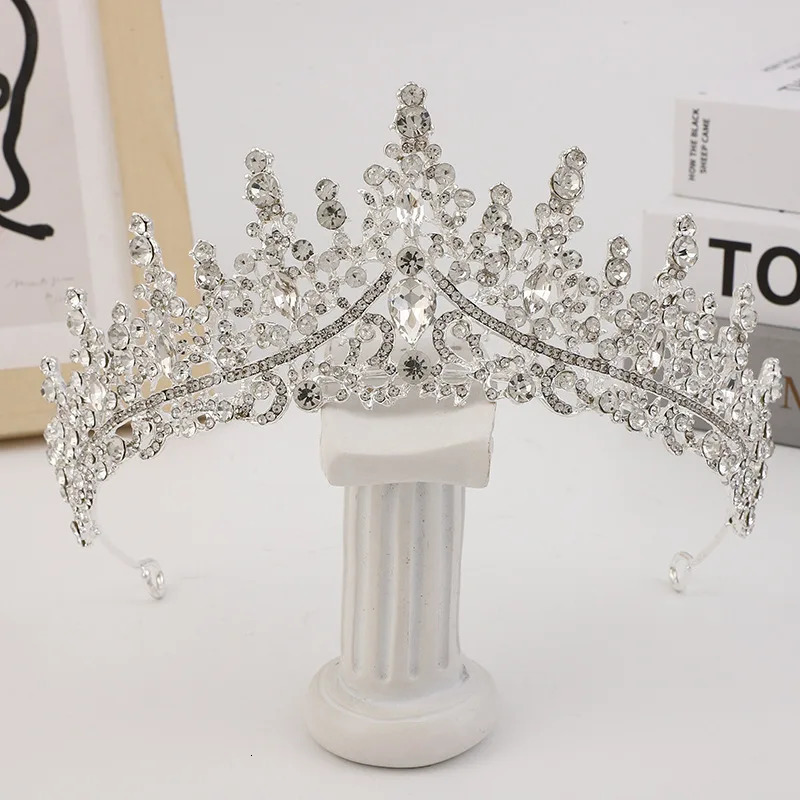 Bridal Tiara Rhinestone Crystal Headpiece Wedding Dress Accessories Crown Hair Ornament for Bridal/Birthday/Banquet/Party 250509