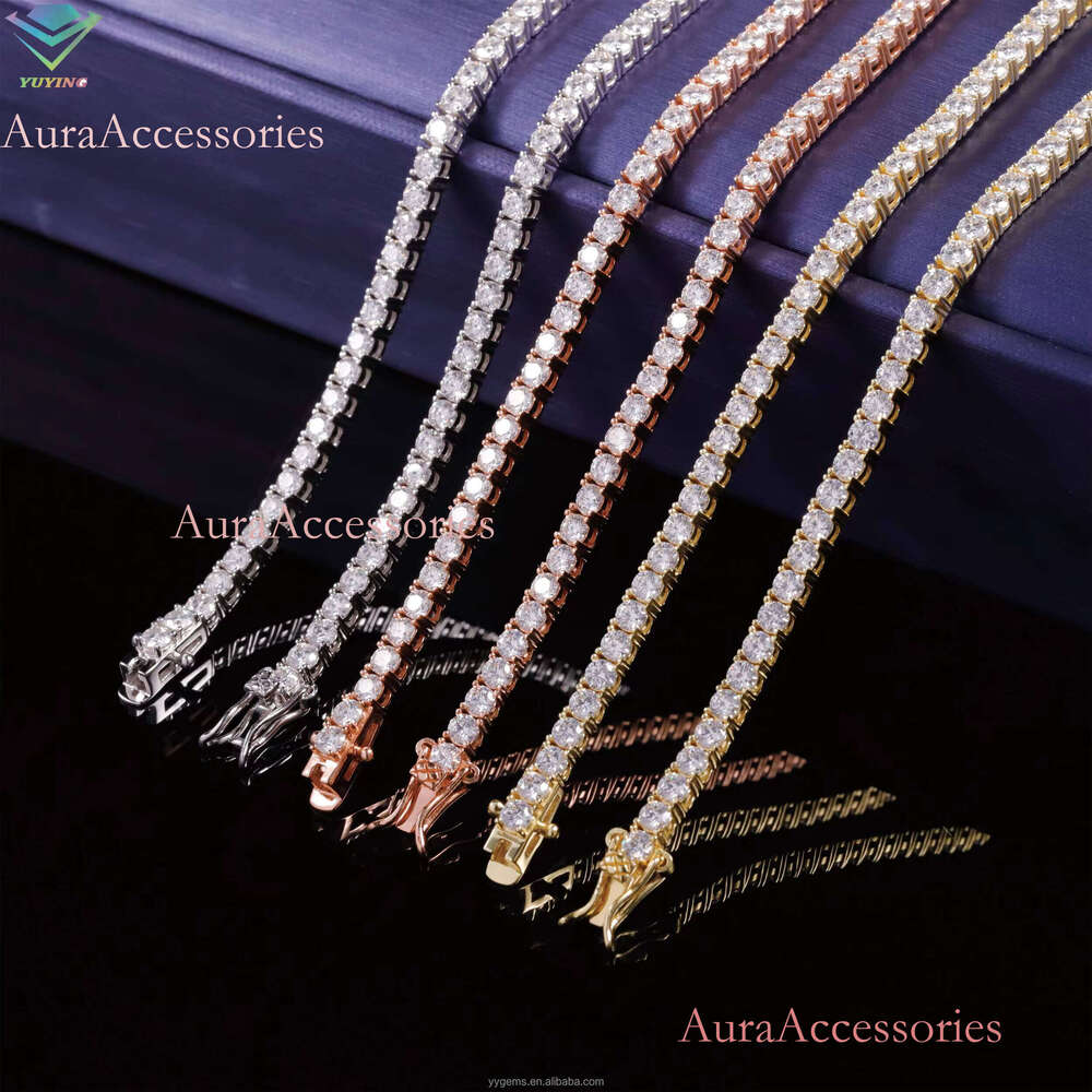 Ready to Ship Pass Dia Tester 2mm--6.5mm S Sier Women Men Fashion Bracelet GRA Moissanite Tennis Chain