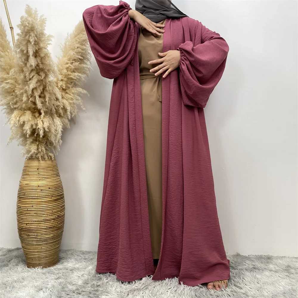 Satin Abaya for Women Shimmer Lantern Slve Islamic Hijab Robe Dubai Turkey Modest Outfit Kaftan Ramadan Muslim Long Dress X250514