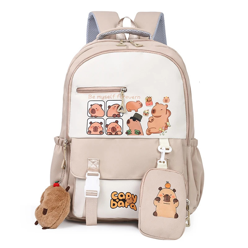 Cartoon Capybara Backpack School Bag Casual Daypack Aesthetic Backpack Gift for Kids Boys Girls 250514