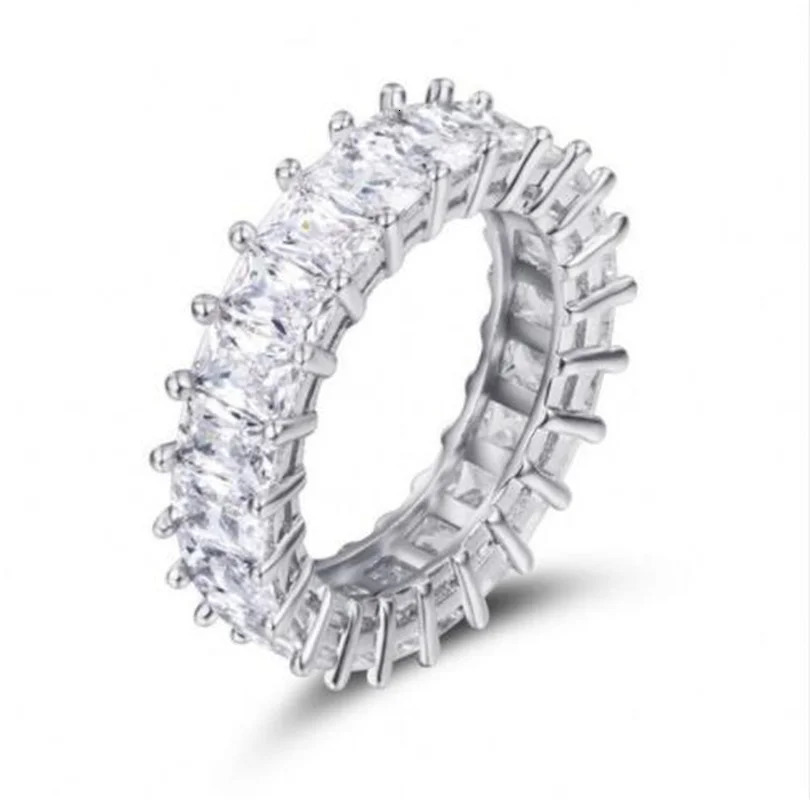 Fine Engagement Promise Ring AA Zircon 925 Sterling Silver Statement Wedding Band Rings for women men Jewelry Gift 250509