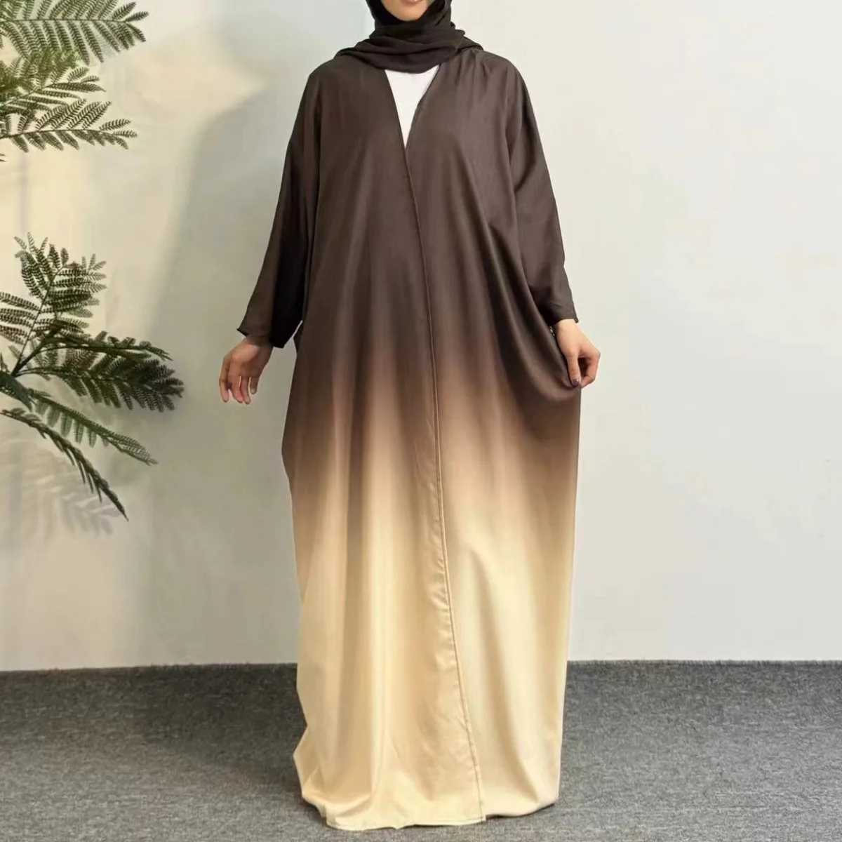 Open Front AbayaLong Slve Maxi Length Dress Womens Clothing Muslim Abayas Cardigan Out Kaftans Women Jilbabs X250514