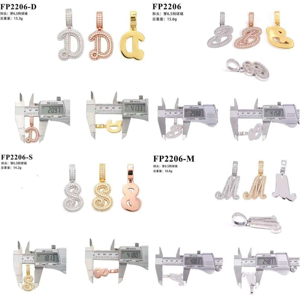 DE Classic D Color VVS1 Silica Letter Personal Hip Hop Pure Sier Pendant