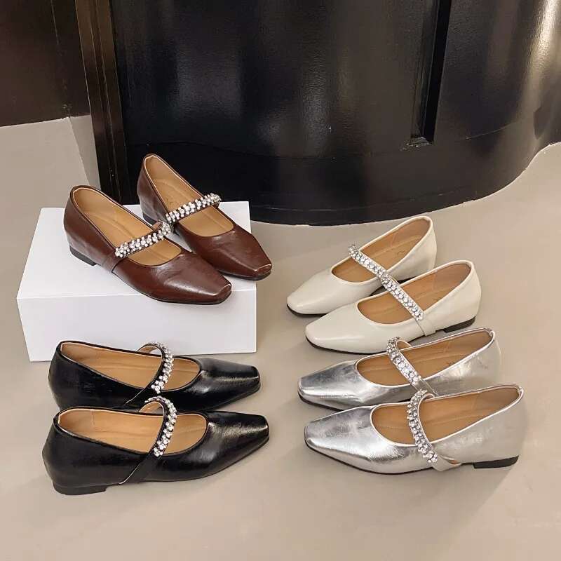 Elegant Ladies Pumps 2025 Brand Designer Pearl Beading Band Mary Janes Woman Med-high Heels Dress Shoes Mujer Bombas