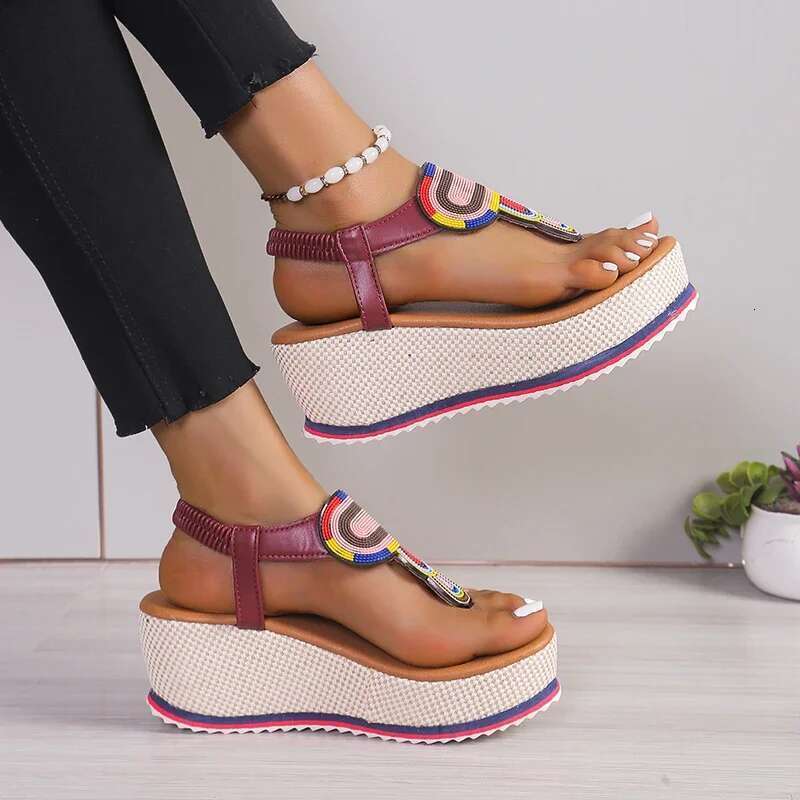 Sandal New Summer Fashion Shoes for Plus Size Open Toe Wedges Women Designer Platform Sandals
