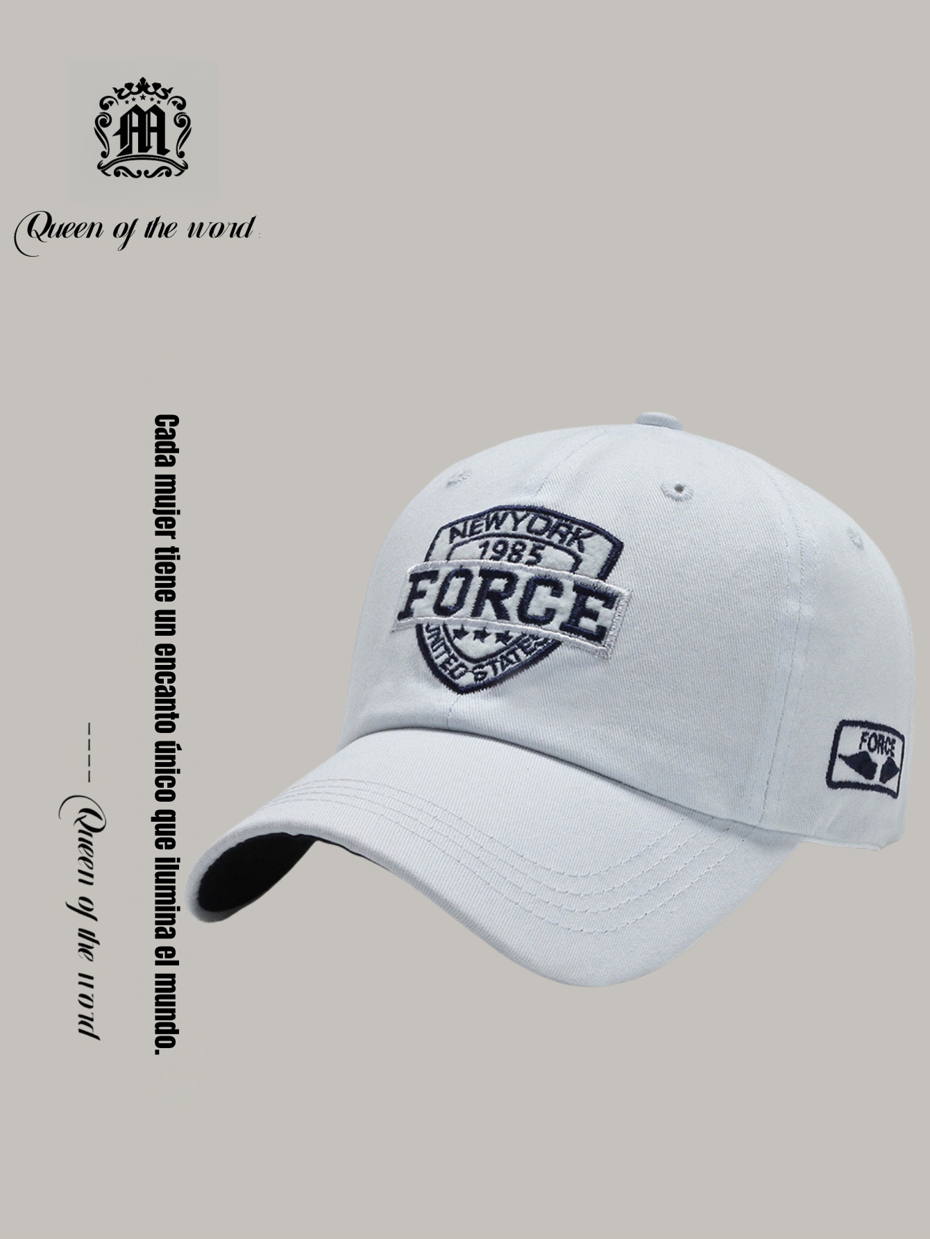 queen of the word 2 Women's baseball caps Women's summer sun hats Embroidered spring and autumn sun protection soft top hats Casual all-matc