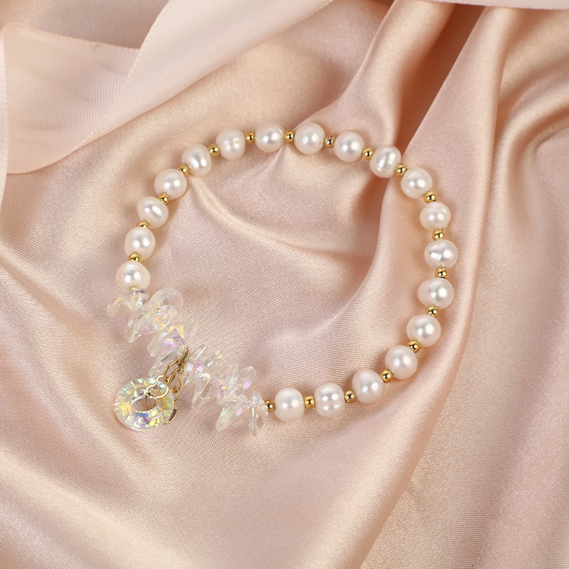 New Japanese Korean style minimalist fashionable pearl bracelet with a slightly luxurious elegant temperament, suitable for teenage girl bracelets,