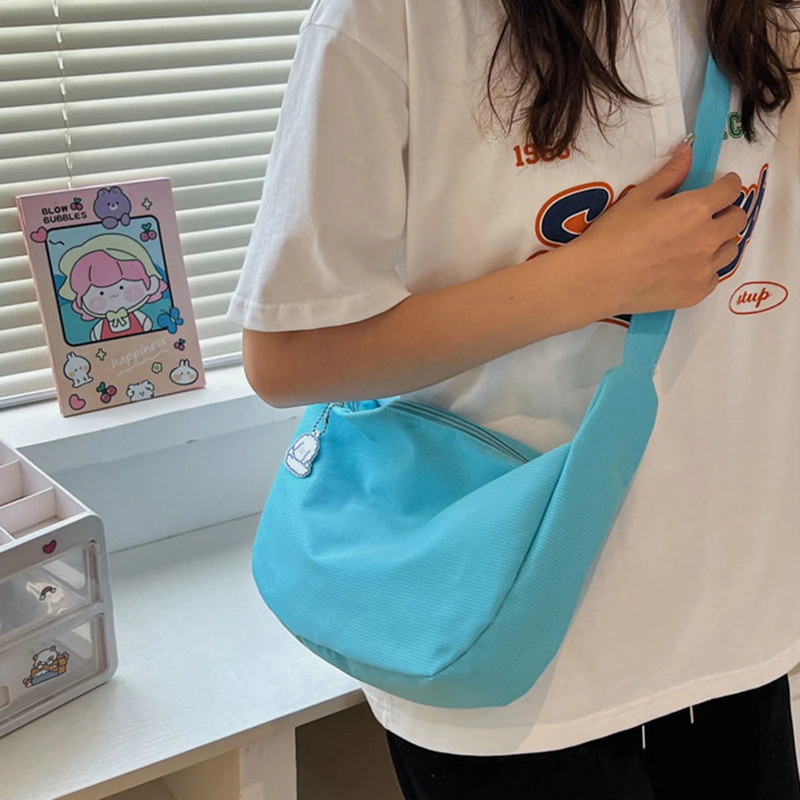 Jiaozi Bao Women Solid Harajuku Allmatch Simple Multifunctional Handbags Large Capacity Cross Body Bags For Teens Purse 250514