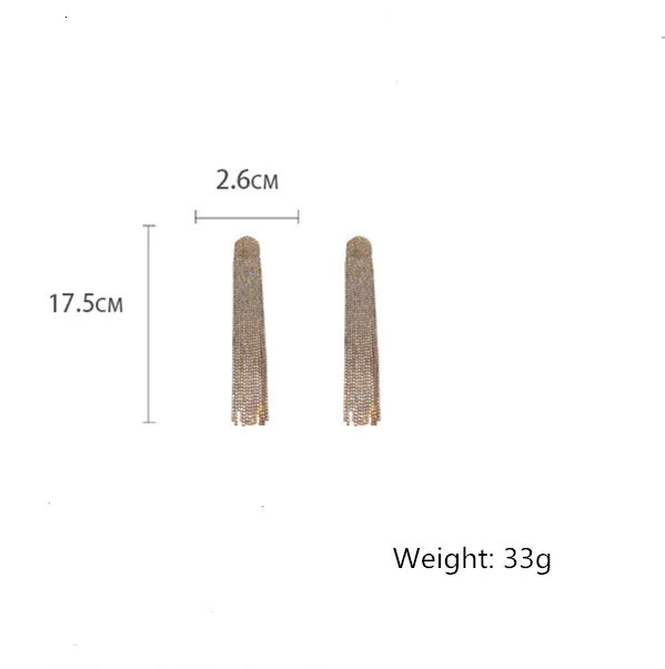 FYUAN Long Tassel Rhinestone Drop Earrings for Women Ovsize Crystal Dangle Earrings Fashion Jewelry 250513