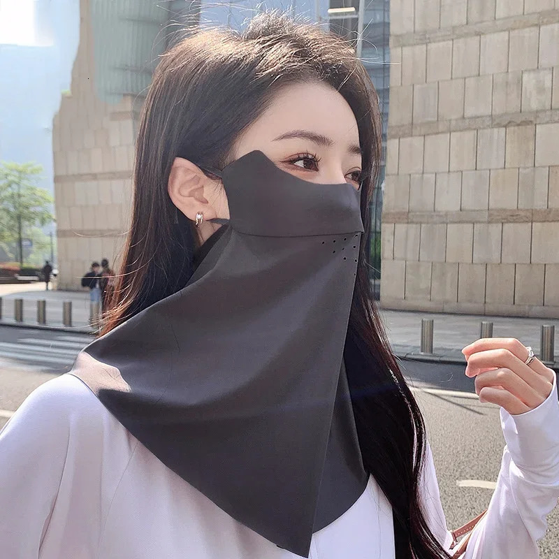 Sunscreen Mask Traceless for Women Ice Silk Anti-ultraviolet Summer Breathable Thin Cover Face 250514