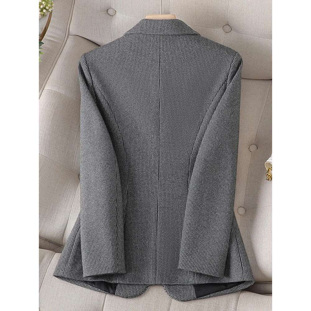 XFPV Women's Apricot Woolen Temperament Casual Thickened Slim Single Button Blazer Coat Fashion New Winter Autumn 2025 SM8557