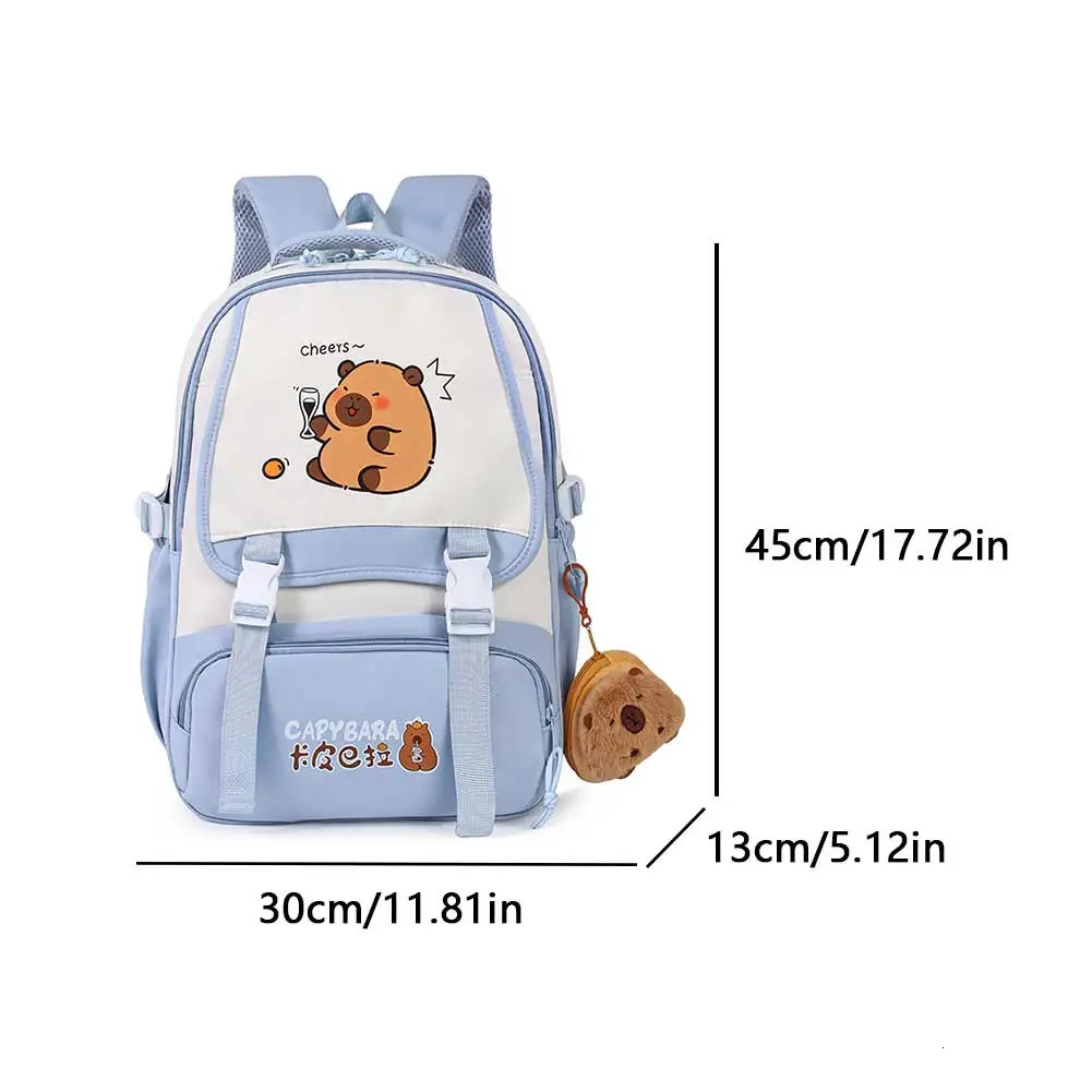 Cartoon Capybara Backpack School Backpack Kawaii Backpack School Bag Gift for Kids Boys Girls 250514