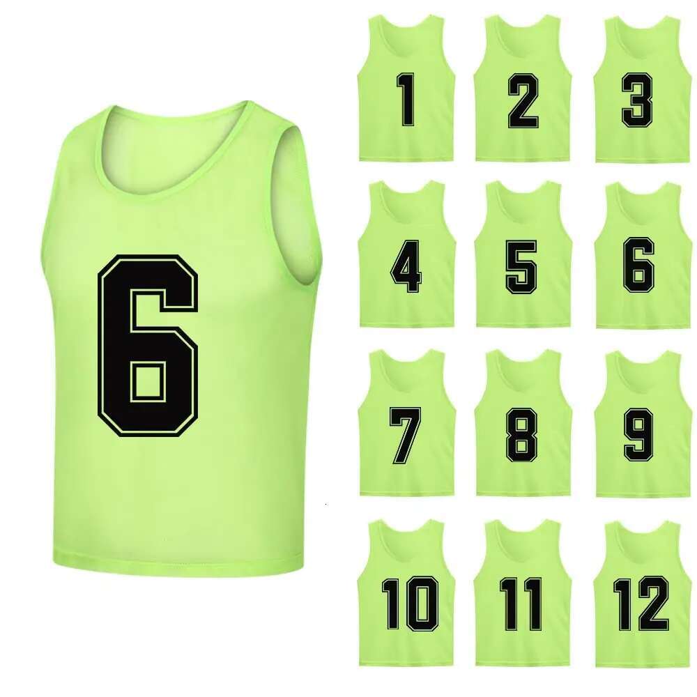 PCS Adults Soccer Pinnies Quick Drying Vest Youth Sports Basketball Football Team Jerseys Training Numbered Top Sui