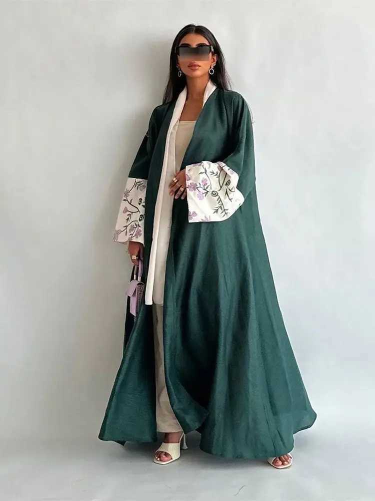 Abayas Muslim Women Open Kimono Abaya Damen Dubai Elegant Luxury Kaftan Modest Dress Islam Caftan Marocain Robe Femme Musulmane X250514