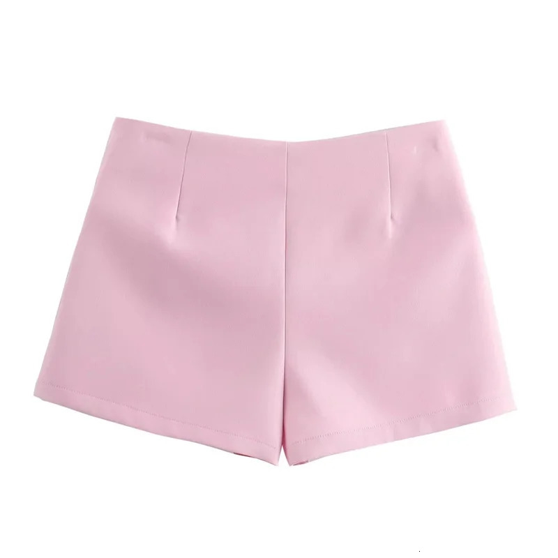 TRAF Pink White Mini Skirt Woman Fashion Bow Skort For Women Summer Slit Short Split High Waist Shorts 250514