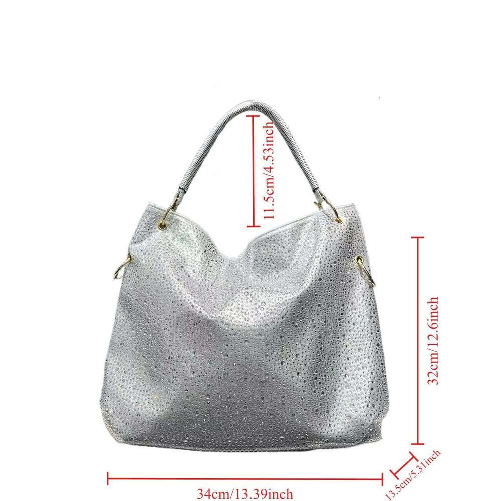 Ladies' Fashionable And Elegant Jewelry Handbag, Large Capacity Personalized Full Dia Shoulder Bag