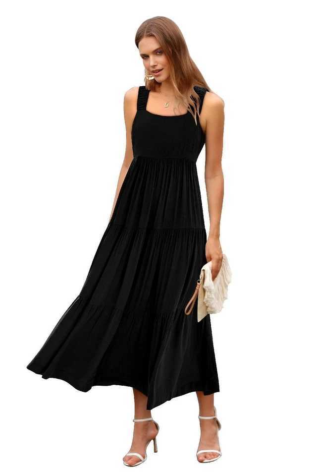 Womens 2025 Sun Dresses Womens Summer Casual Flowing Tired Long Dresses Backless Beach Long Dresses Vest DressesXJ250514