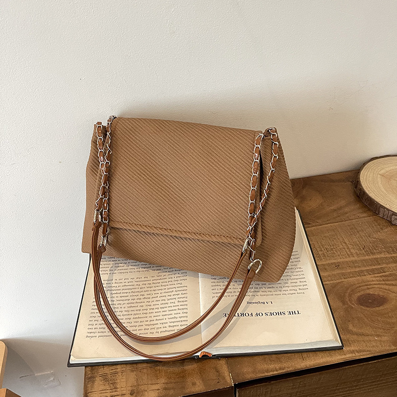 2025 Spring And Summer New High Quality New Free Delivery Designer Bag Texture Chain Tote Luxury Bag For Women Versatile Large Capacity Shoulder Bag W