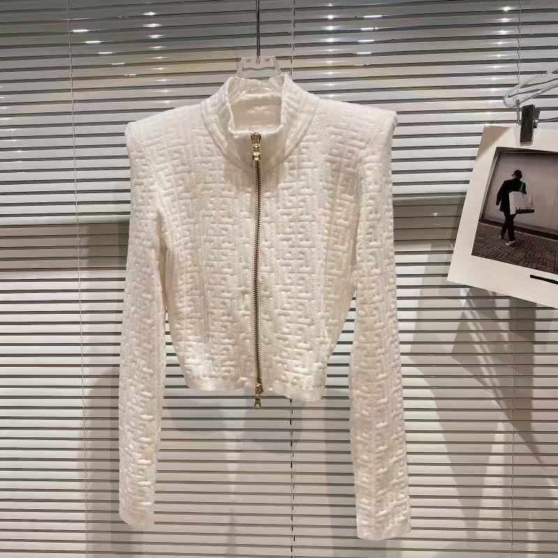 Women's Designer Autumn And Winter Fashionable Zipper Cotton Women's Slim Fit Printed Top Jacket