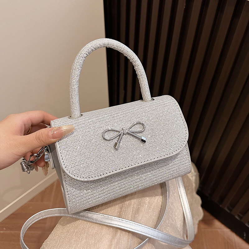 Pink Handheld Bow For Women 2025 New Spring/summer New Free Delivery Designer Bag Single Shoulder Crossbody Bag Luxury Bag Niche Fashion Cute Small Sq