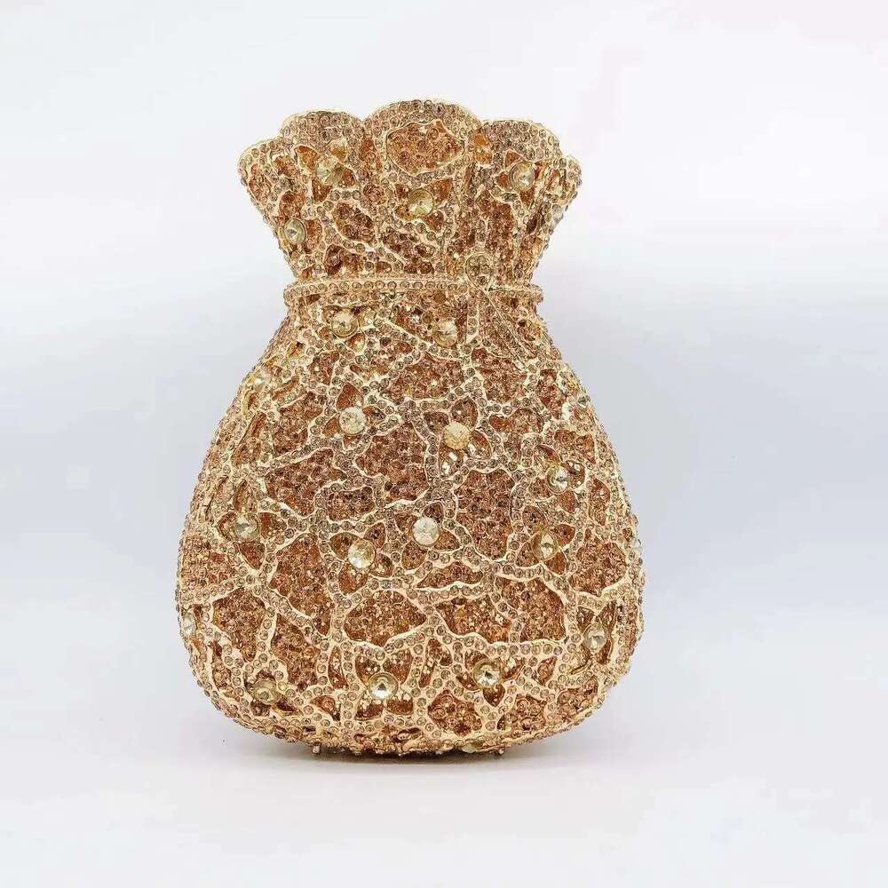 Vase Newest Flower Rhinestone Evening Women Crystal Handbags Metal Chain Elegant Party Bags Designer Clutch Purse