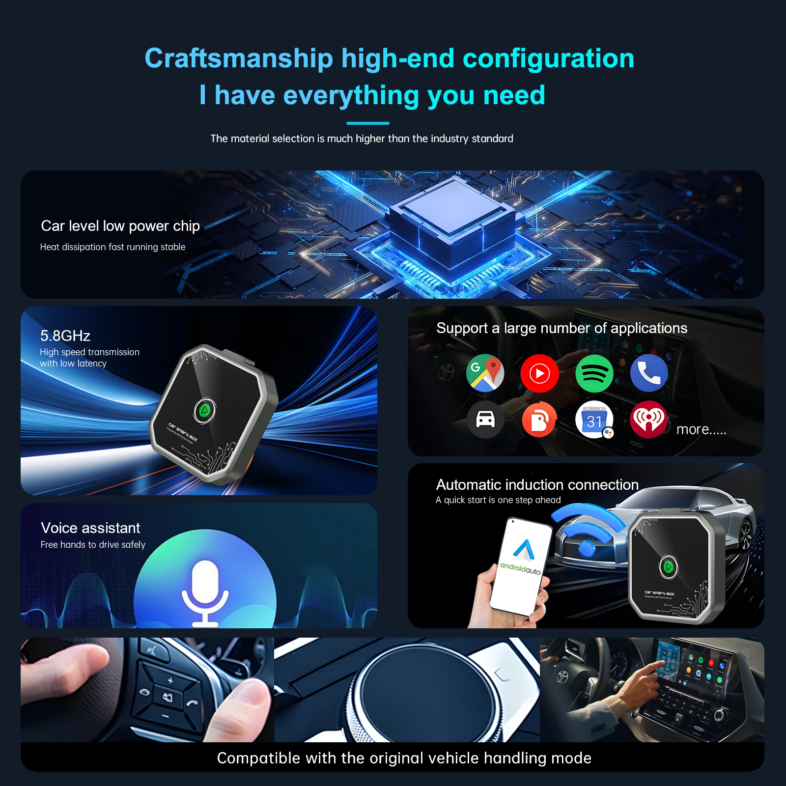 BY965 Mini 2in1 Wired to Wireless Carplay Android Auto Adapter for OEM Car Radio Smart Audio Box Bluetooth WiFi Auto Connection BOYI factory direct