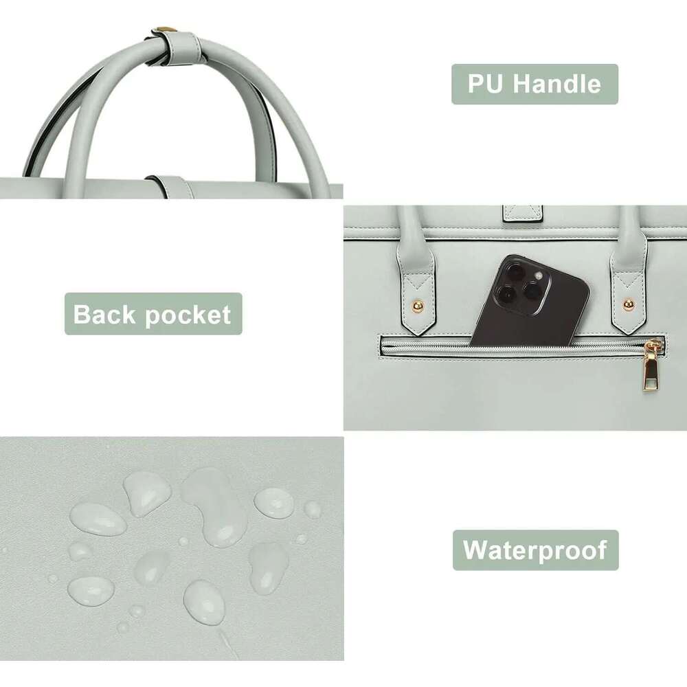 Laptop Women's Handbag 13 14 15 16 Inch PU Leather Tote Bag Casual School Travel Work Backpacks Notebook Shoulder Briefcase